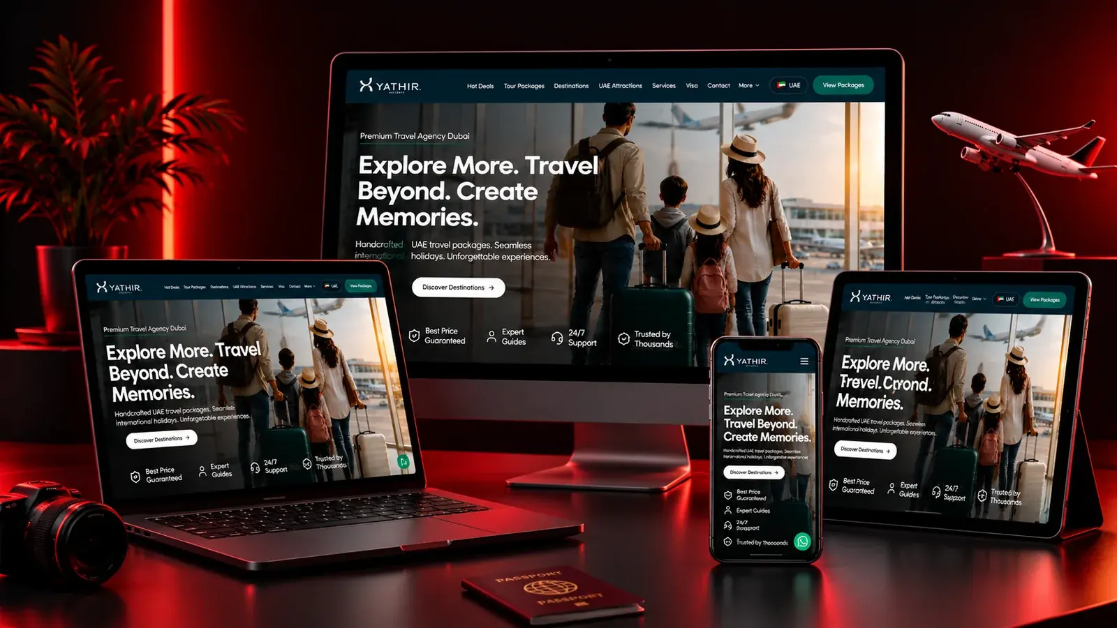 Yathir Holidays - Web Development, UI/UX Design, Travel Website Project by Sinopiq Dubai